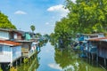 Life along Prem Prachakon canal river Don Mueang Bangkok Thailand
