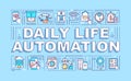 Daily life automation word concepts blue banner Royalty Free Stock Photo