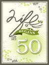 Life begins at 50 anniversary background Royalty Free Stock Photo
