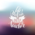 Life Is The Best Teacher Hand Written Lettering Typography Poster