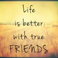 Life is better with true friends quote