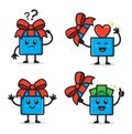 Set of cute surprise gift character design vector