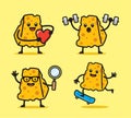 Set of funny cheese character design vector