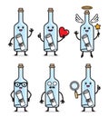 Set of message in the bottle character design vector Royalty Free Stock Photo
