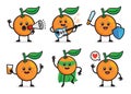 Set of orange character design vector