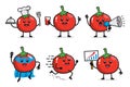 Set of tomato character design vector