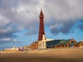 Life boat station on the seafront promenade with Blackpool tower behind Royalty Free Stock Photo