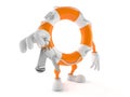 Life buoy character holding hotel door keys Royalty Free Stock Photo