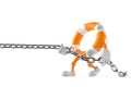Life buoy character pulling chain