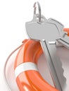 Life buoy with door keys Royalty Free Stock Photo