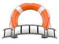 Life buoy with film strip Royalty Free Stock Photo