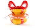 Life buoy with gift Royalty Free Stock Photo