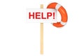 Life Buoy with help sign Royalty Free Stock Photo