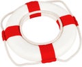 Red life buoy isolated on white