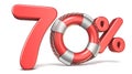 Life buoy 70 percent sign 3D