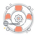 Life buoy related color line vector icon, illustration Royalty Free Stock Photo