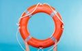 Life buoy ring in female hands Royalty Free Stock Photo