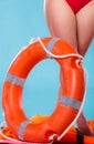 Life buoy ring and female legs