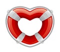 Life buoy in the shape of heart