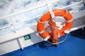 Life buoy on ship