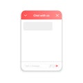 Life chat customer service template. Chatbot window form. Virtual assistant example. Mobile messenger app layout. Vector