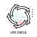 Life circle icon on abstract background