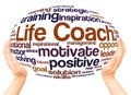 Life Coach word cloud hand sphere concept