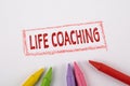 LIFE COACHING concept. Text on a white page Royalty Free Stock Photo