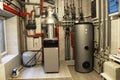 Life comfort, Autonomous heating system in the boiler room. small boiler, water heater, expansion tank and other pipes.