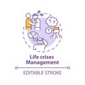 Life crises management concept icon