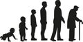 Life cycle evolution - from baby to old man Royalty Free Stock Photo