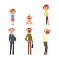 Life Cycle of Man and Stages of Growing Up from Baby to Man Vector Set Royalty Free Stock Photo