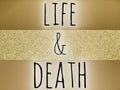life and death cover page in black color text