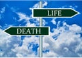 Life & Death Double Road signpost. Royalty Free Stock Photo