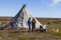 Life and everyday life of the small peoples of the north, the dwelling of the Nenets, the reindeer camp