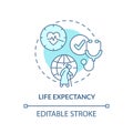 Life expectancy turquoise concept icon