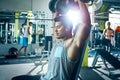 Life is full of ups and downs. a man doing a upper-body workout at the gym.