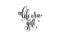 Life is a gift hand written lettering positive quote