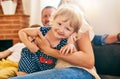 When life gives you family, make fun memories with them. Portrait of a happy little girl spending quality time with her Royalty Free Stock Photo