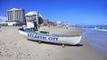 Life guard boat on the beach in Atlantic City