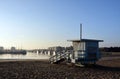 Life Guard Hut at Marina Del Rey Beach, Los Angeles, USA. Royalty Free Stock Photo