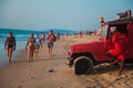 Life guard red car