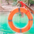 Life Guard ring with rope on Brunch Royalty Free Stock Photo