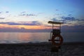 Life Guard Stand and sunset Royalty Free Stock Photo