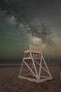 Life Guard stand under the Milky Way Galaxy Royalty Free Stock Photo