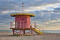 Life guard station on South Beach Royalty Free Stock Photo