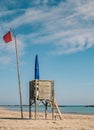 Life guard tower at Adriatic beach Royalty Free Stock Photo