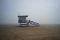 Life Guard Tower on Foggyy Afternoon Royalty Free Stock Photo