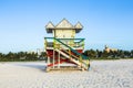 Life guard tower on South Beach, Miami, Florida Royalty Free Stock Photo