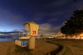 Life Guard Tower at Waikiki Beach sunset, Oahu, Hawaii Royalty Free Stock Photo